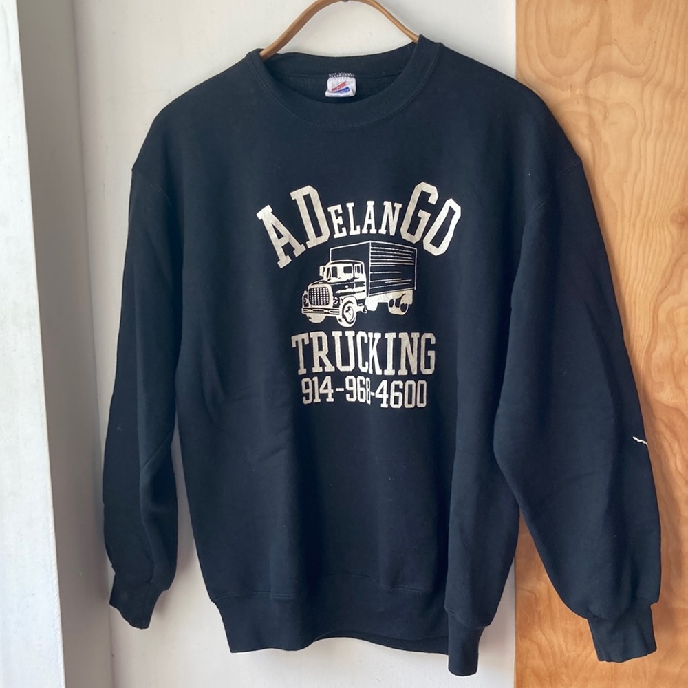 Vintage deadstock Jerzees 80s 90s Graphic Black Sweatshirt size L